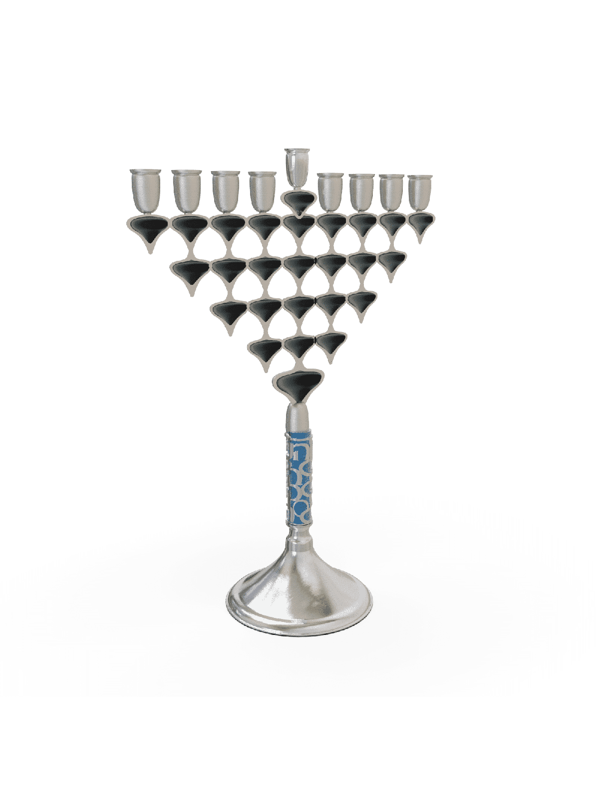 חנוכייה צבעונית דו צדדית באמייל, חנוכיות מודרניות לחנוכה, ישראל